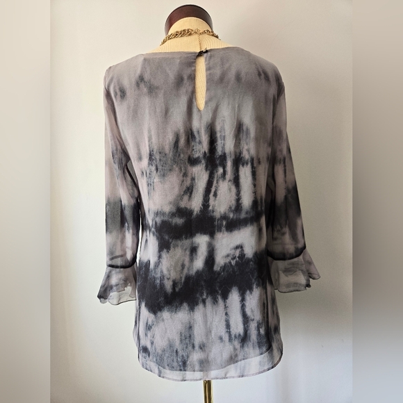 IRIS SETLAKWE Light Grey And Navy Tie Dye Delicate Blouse. Size 2 - Picture 9 of 13